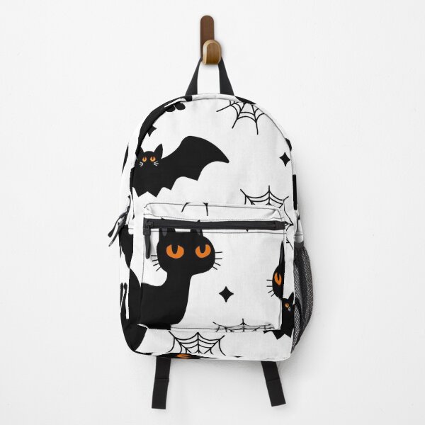 Item preview, Cute Black Cat Halloween Pattern | Spooky Bats & Spider Webs | Kawaii Seamless Halloween Design designed and sold by RJACreative.
