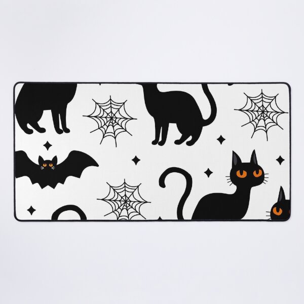 Item preview, Cute Black Cat Halloween Pattern | Spooky Bats & Spider Webs | Kawaii Seamless Halloween Design designed and sold by RJACreative.
