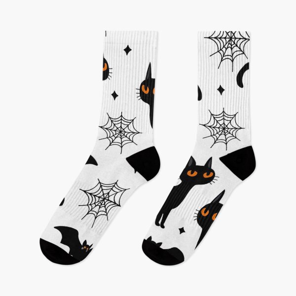 Item preview, Cute Black Cat Halloween Pattern | Spooky Bats & Spider Webs | Kawaii Seamless Halloween Design designed and sold by RJACreative.