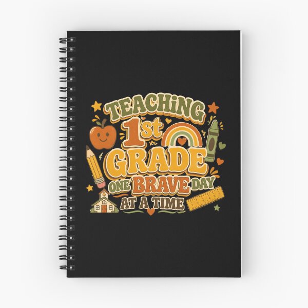 Item preview, Retro Groovy Teaching 1st Grade One Brave Day At A Time Teacher T-Shirt designed and sold by FestivityFinds.