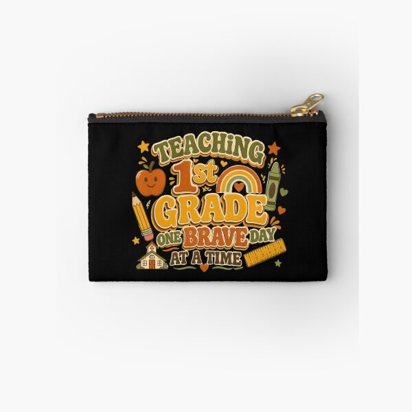 Item preview, Retro Groovy Teaching 1st Grade One Brave Day At A Time Teacher T-Shirt designed and sold by FestivityFinds.