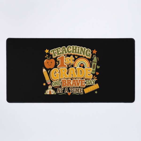 Item preview, Retro Groovy Teaching 1st Grade One Brave Day At A Time Teacher T-Shirt designed and sold by FestivityFinds.