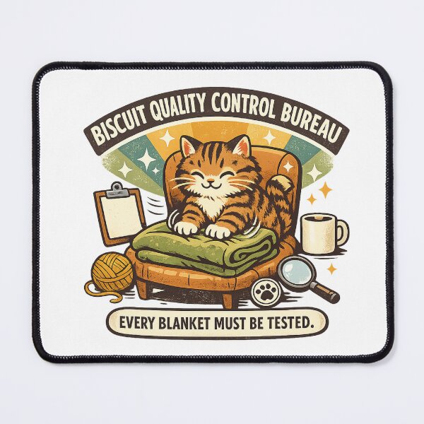 Item preview, Biscuit Quality Control Bureau Cat designed and sold by Concrete Coffee Studio.