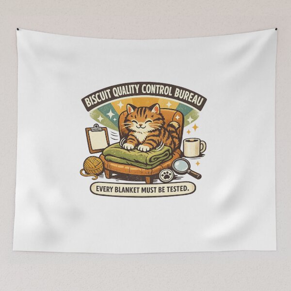Item preview, Biscuit Quality Control Bureau Cat designed and sold by Concrete Coffee Studio.