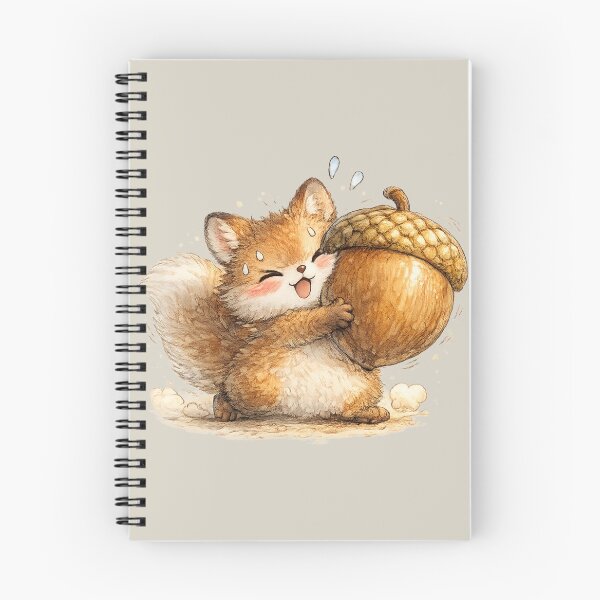 Item preview, Kawaii Squirrel Carrying Giant Acorn Funny Woodland Watercolor Chibi Illustration designed and sold by MagicMakerPh.