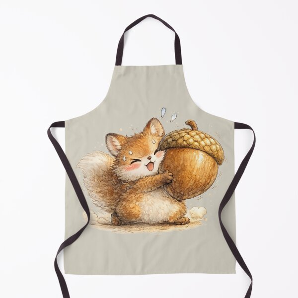 Item preview, Kawaii Squirrel Carrying Giant Acorn Funny Woodland Watercolor Chibi Illustration designed and sold by MagicMakerPh.