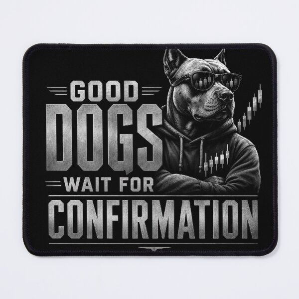 Item preview, Good Dogs Wait for Confirmation Funny Trader Dog Design designed and sold by PipForgeStudio .