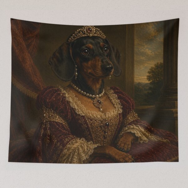 Item preview, The Royal Dachshund Queen – Elegant Baroque Portrait designed and sold by LittleGinnyArt.