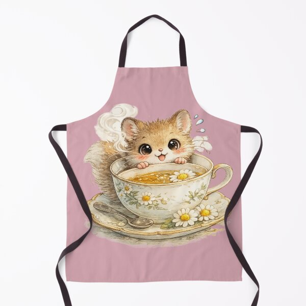 Item preview, Kawaii Mouse in Teacup Watercolor Cute Cottagecore Woodland Animal Illustration designed and sold by MagicMakerPh.