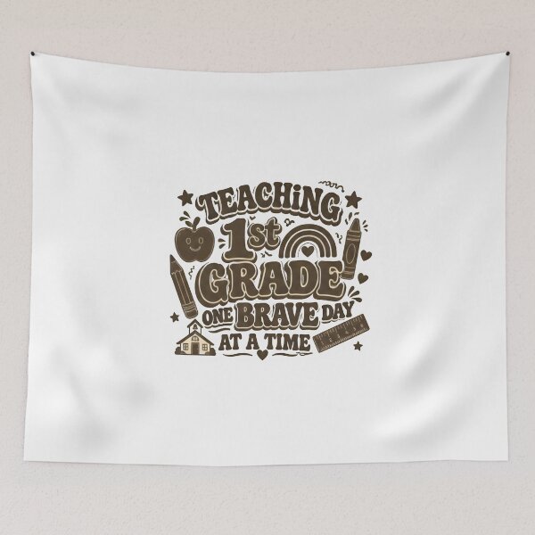 Item preview, Minimalist Retro Teaching 1st Grade One Brave Day At A Time T-Shirt designed and sold by FestivityFinds.