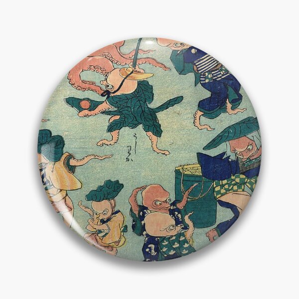 Item preview, Vintage Japanese Ukiyo-e Octopus Fight Art designed and sold by jeangodeman.