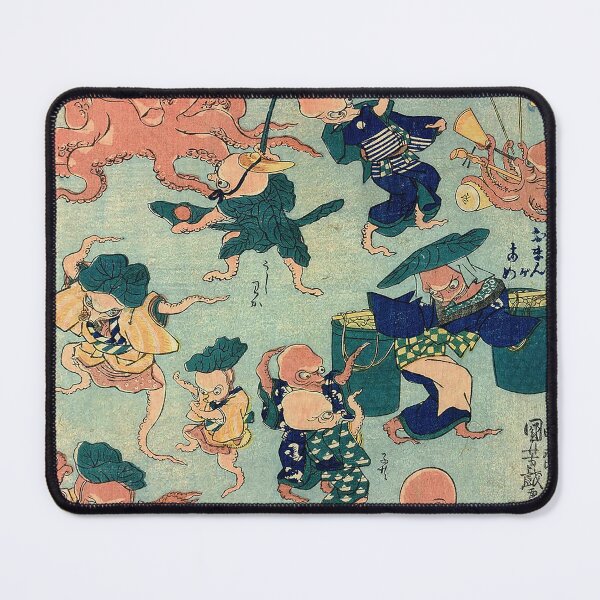 Item preview, Vintage Japanese Ukiyo-e Octopus Fight Art designed and sold by jeangodeman.