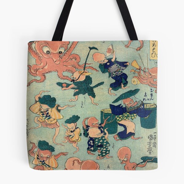 Item preview, Vintage Japanese Ukiyo-e Octopus Fight Art designed and sold by jeangodeman.