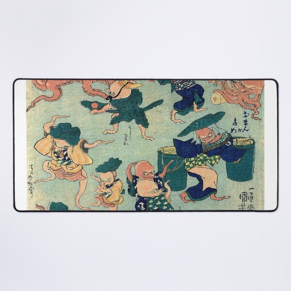 Item preview, Vintage Japanese Ukiyo-e Octopus Fight Art designed and sold by jeangodeman.