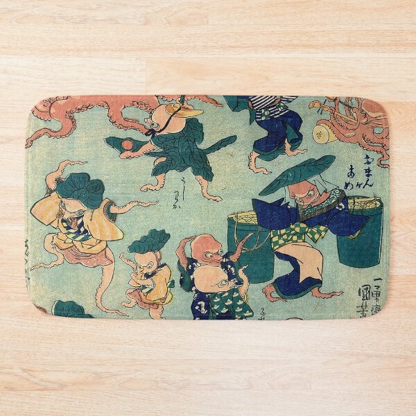 Item preview, Vintage Japanese Ukiyo-e Octopus Fight Art designed and sold by jeangodeman.