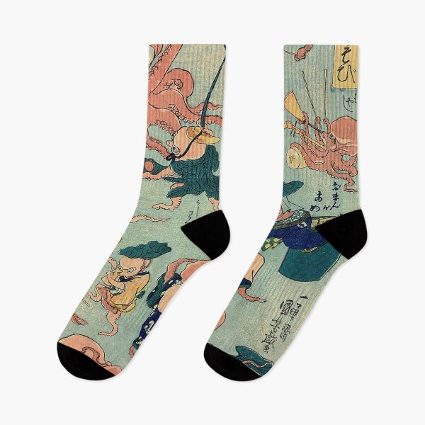 Item preview, Vintage Japanese Ukiyo-e Octopus Fight Art designed and sold by jeangodeman.