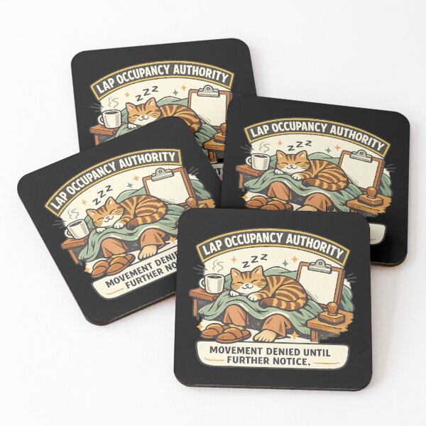 Item preview, Lap Occupancy Authority – Funny Sleeping Cat on Lap designed and sold by Concrete Coffee Studio.
