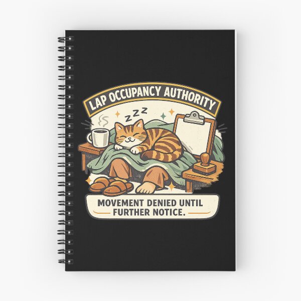 Item preview, Lap Occupancy Authority – Funny Sleeping Cat on Lap designed and sold by Concrete Coffee Studio.