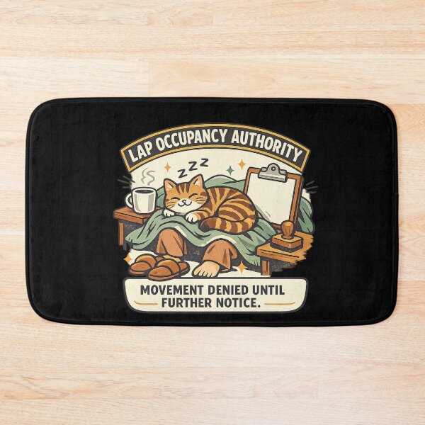 Item preview, Lap Occupancy Authority – Funny Sleeping Cat on Lap designed and sold by Concrete Coffee Studio.