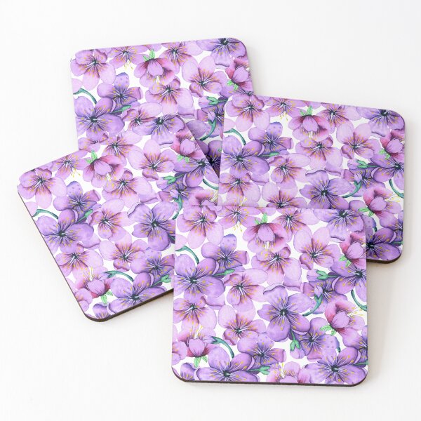 Item preview, Lilac Purple Fairy Tale Floral Pattern on White designed and sold by DEC02.