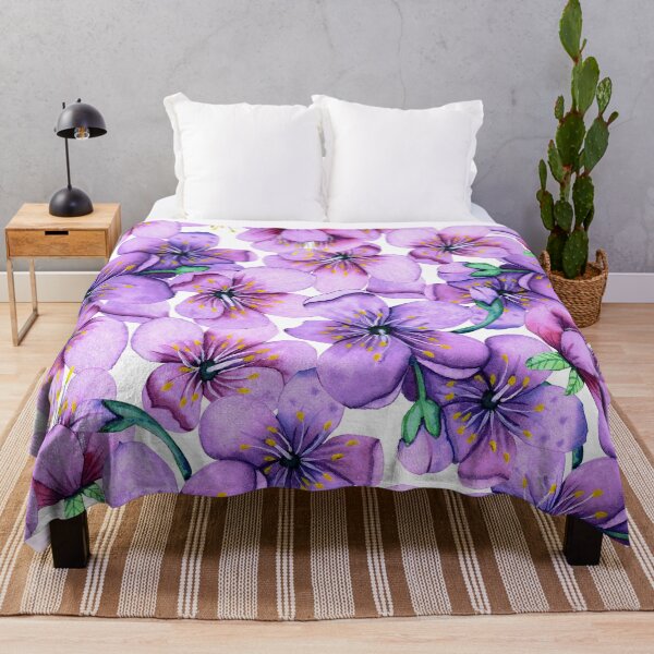 Item preview, Lilac Purple Fairy Tale Floral Pattern on White designed and sold by DEC02.