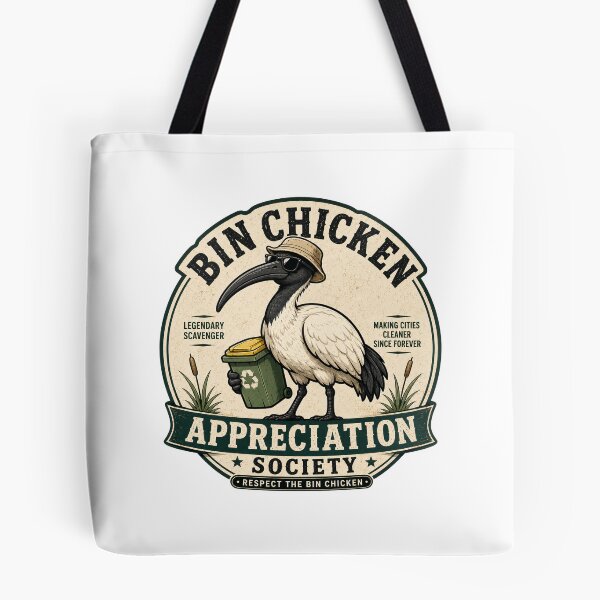 Item preview, Bin Chicken Appreciation Society Funny Ibis Sticker designed and sold by Heart&HustleCo.