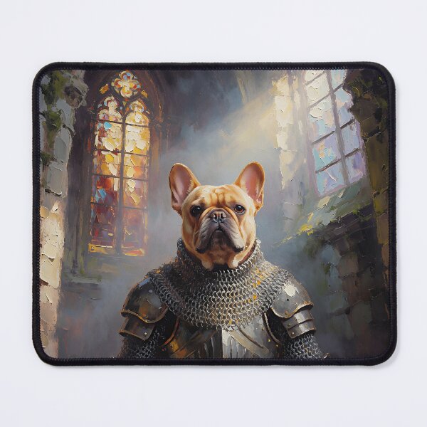 Item preview, Medieval French Bulldog Knight in Gothic Cathedral Fantasy Portrait designed and sold by cr6zym1nd.