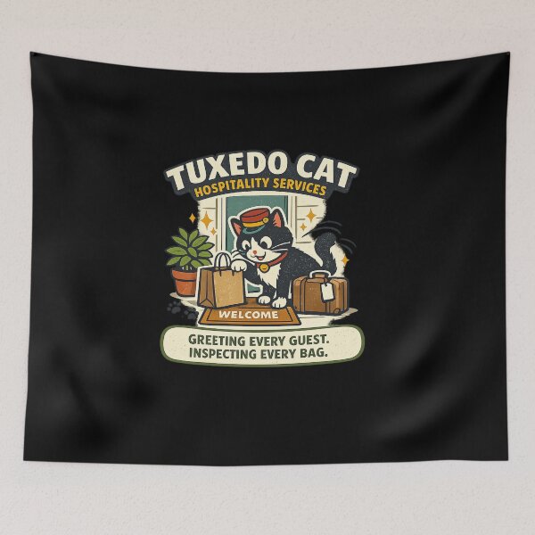 Item preview, Tuxedo Cat Hospitality Services designed and sold by Concrete Coffee Studio.