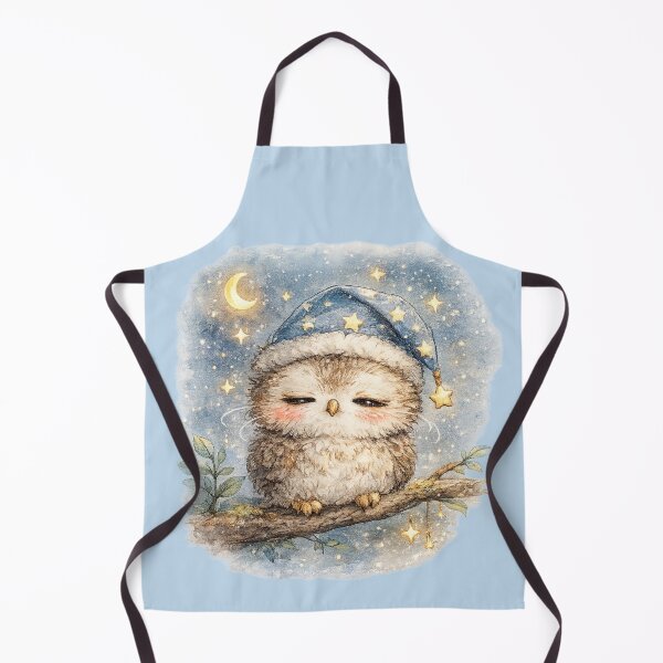 Item preview, Kawaii Baby Owl Night Watercolor Cute Sleepy Woodland Animal Illustration designed and sold by MagicMakerPh.