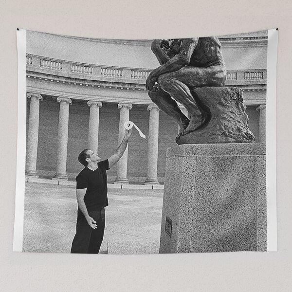 Item preview, The Thinker Statue Funny Museum Photo designed and sold by jeangodeman.