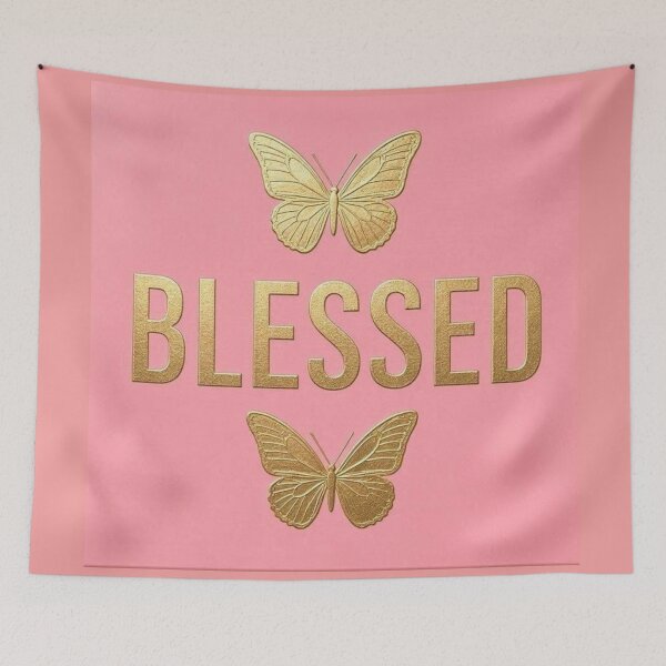 Item preview, Matte Pink - Blessed & Butterflies designed and sold by DesignsByPrnces.
