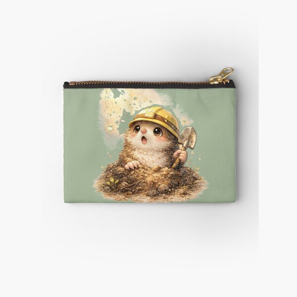 Item preview, Kawaii Mole Builder Watercolor Cute Chibi Woodland Animal Illustration designed and sold by MagicMakerPh.