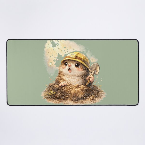 Item preview, Kawaii Mole Builder Watercolor Cute Chibi Woodland Animal Illustration designed and sold by MagicMakerPh.