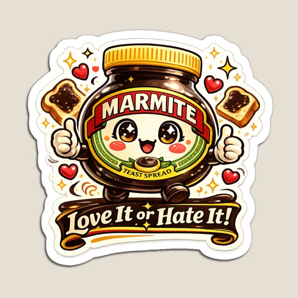 Item preview, Cute Marmite Lover Sticker | Love It or Hate It Vinyl Die-Cut Sticker | Funny Food Sticker | Kawaii Toast Decal | Laptop Water Bottle Sticker designed and sold by FUSION STUDIO.