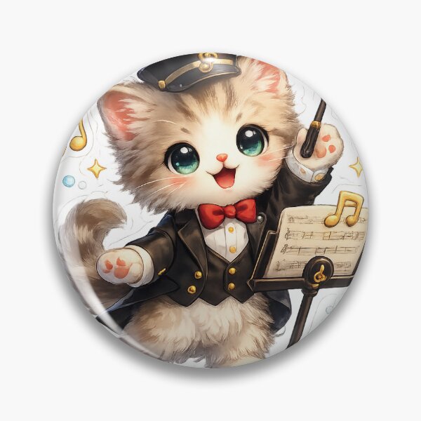 Item preview, Cute Conductor Kitten Cat Illustration for Music Lovers designed and sold by ArtPrintPov.