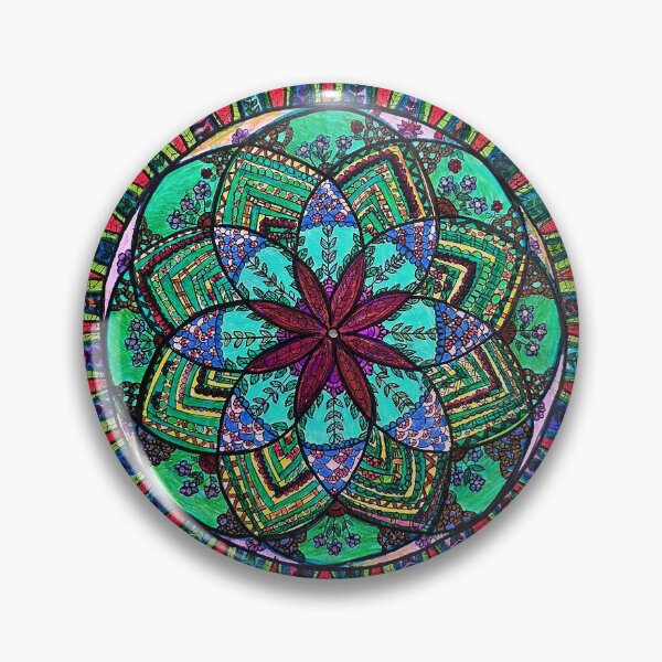 Item preview, Radiant Bloom Mandala – Rainbow Floral Meditation Art designed and sold by Selena.m.studio.