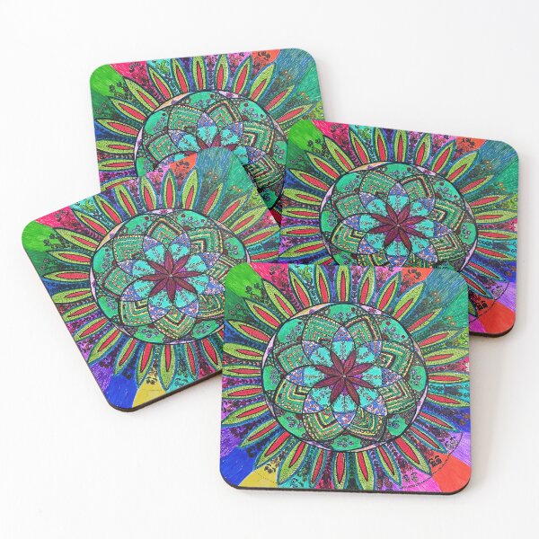 Item preview, Radiant Bloom Mandala – Rainbow Floral Meditation Art designed and sold by Selena.m.studio.