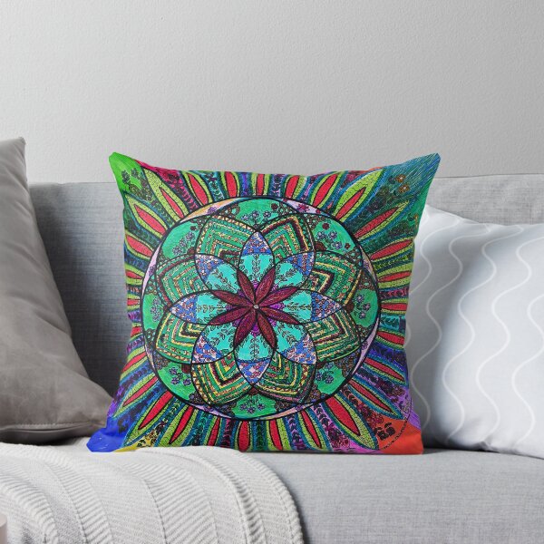 Item preview, Radiant Bloom Mandala – Rainbow Floral Meditation Art designed and sold by Selena.m.studio.