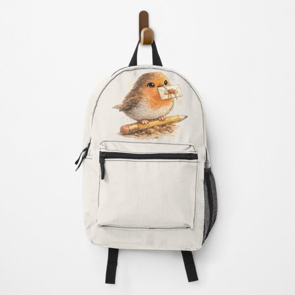 Item preview, Kawaii Robin Redbreast with Letter Watercolor Cute Bird Illustration for Nature Lovers designed and sold by MagicMakerPh.