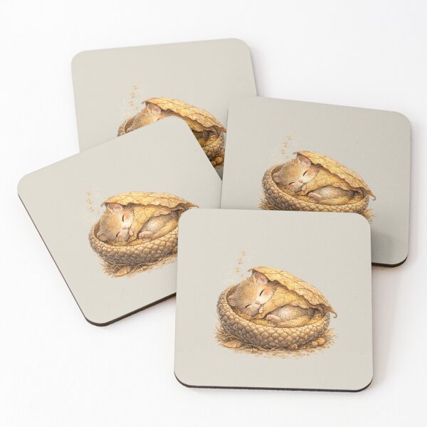 Item preview, Kawaii Dormouse Sleeping in Acorn Bed Watercolor Cute Woodland Animal Illustration designed and sold by MagicMakerPh.