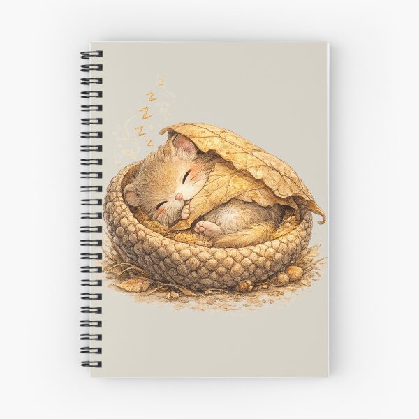 Item preview, Kawaii Dormouse Sleeping in Acorn Bed Watercolor Cute Woodland Animal Illustration designed and sold by MagicMakerPh.