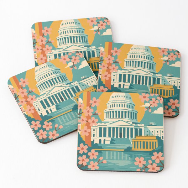Item preview, Retro Pop Art Poster Illustration of Washington, D.C. | Bold U.S. Capital Print with Capitol Building, Washington Monument & National Mall | Vintage American Travel Wall Art Decor designed and sold by PaintedPixels01.