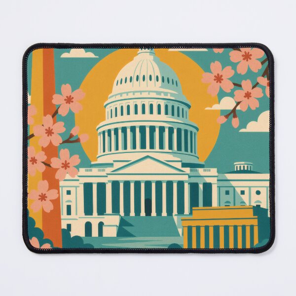 Item preview, Retro Pop Art Poster Illustration of Washington, D.C. | Bold U.S. Capital Print with Capitol Building, Washington Monument & National Mall | Vintage American Travel Wall Art Decor designed and sold by PaintedPixels01.