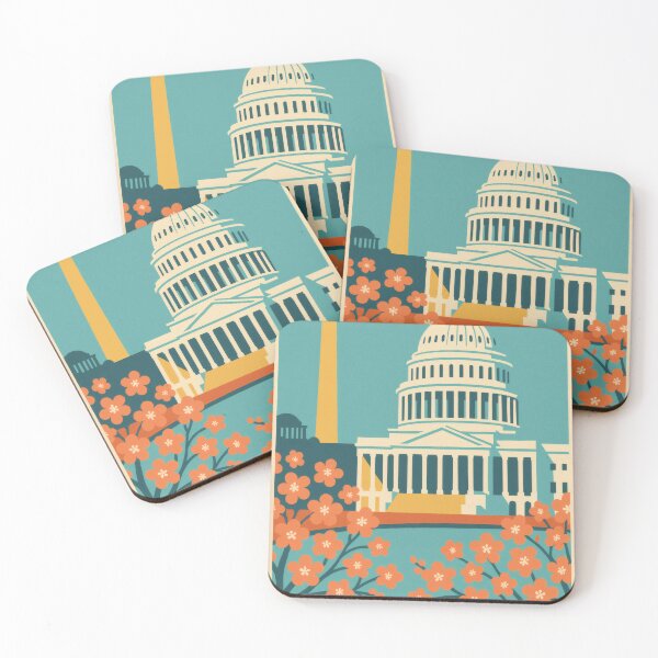 Item preview, Retro Pop Art Poster Illustration of Washington, D.C. | Bold U.S. Capital Print with Capitol Building, Washington Monument & National Mall | Vintage American Travel Wall Art Decor designed and sold by PaintedPixels01.