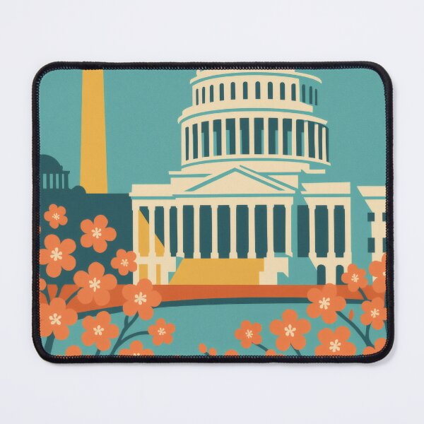 Item preview, Retro Pop Art Poster Illustration of Washington, D.C. | Bold U.S. Capital Print with Capitol Building, Washington Monument & National Mall | Vintage American Travel Wall Art Decor designed and sold by PaintedPixels01.