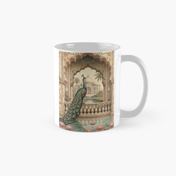 Item preview, Indian Peacock at the Taj Mahal | Mughal Palace Peacock Illustration | Vintage Indian Architecture | Lotus Garden Wall Art | Elegant Travel Decor | Heritage Gift designed and sold by RSDigitalPrintDesign.