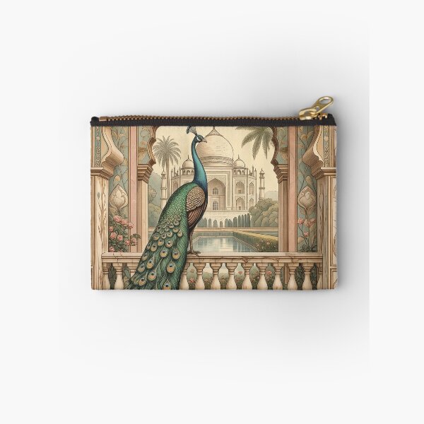 Item preview, Indian Peacock at the Taj Mahal | Mughal Palace Peacock Illustration | Vintage Indian Architecture | Lotus Garden Wall Art | Elegant Travel Decor | Heritage Gift designed and sold by RSDigitalPrintDesign.