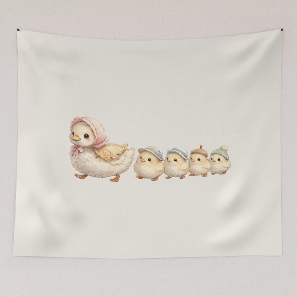 Item preview, Kawaii Duck Family Watercolor Cute Mama Duck and Ducklings Chibi Illustration designed and sold by MagicMakerPh.