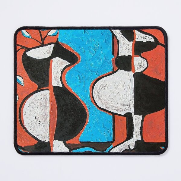 Item preview, Abstract Cubist Figures Red Blue Painting designed and sold by colinterrell.