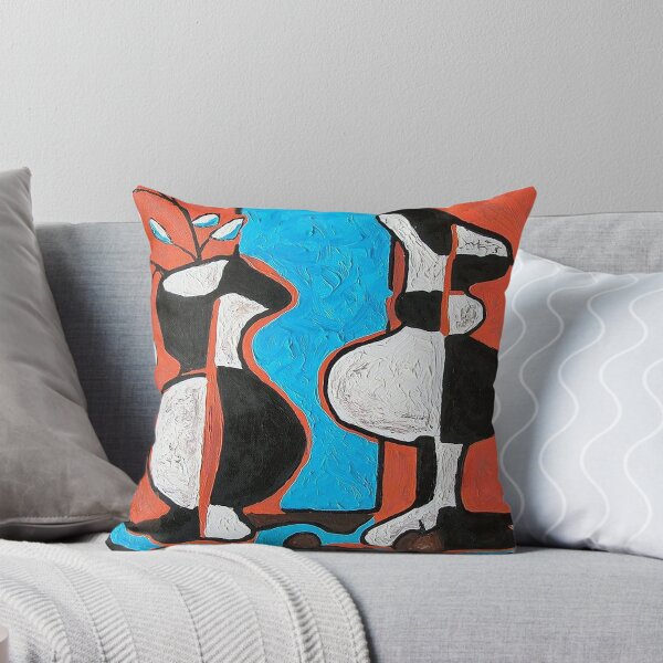 Item preview, Abstract Cubist Figures Red Blue Painting designed and sold by colinterrell.